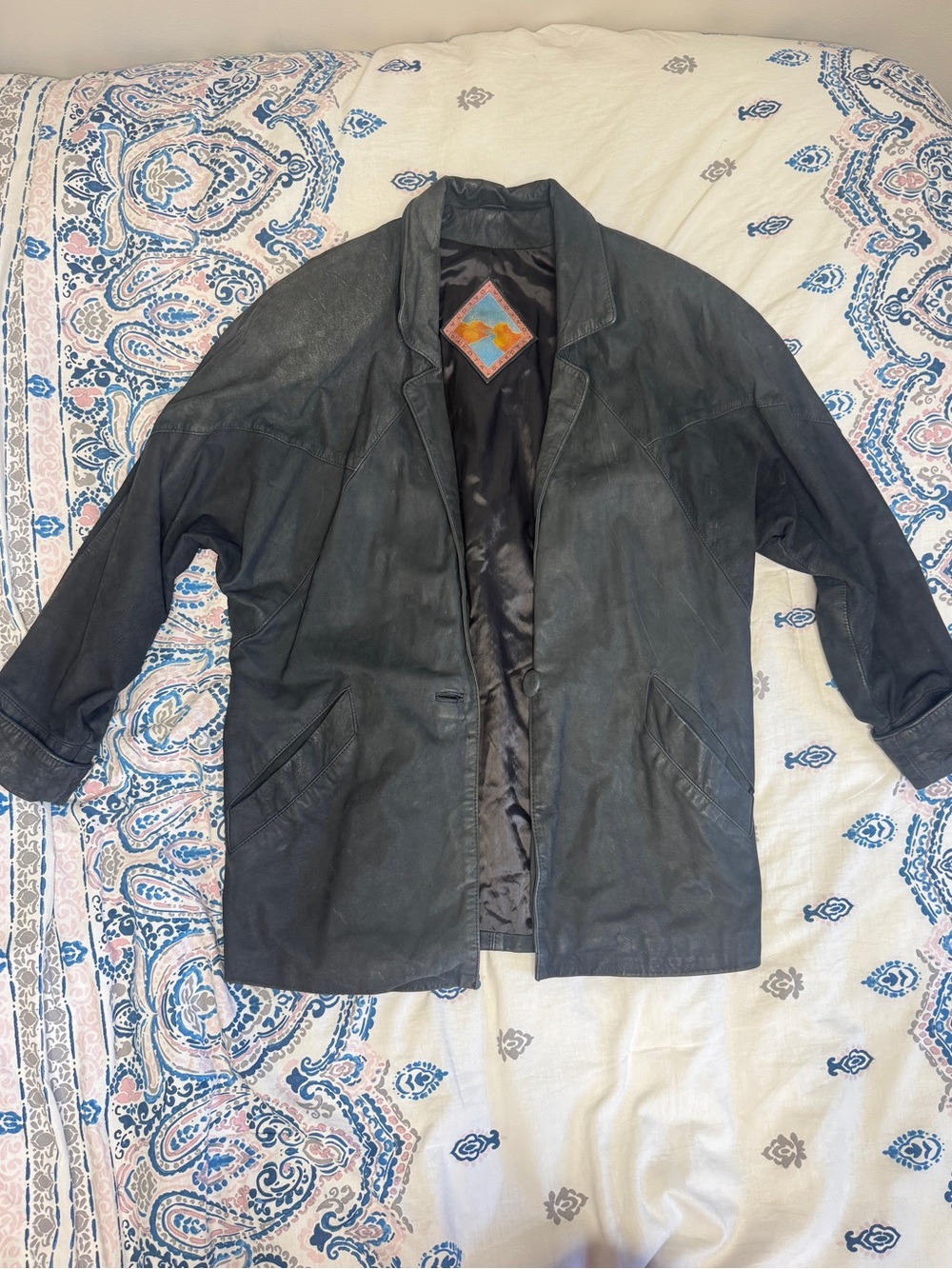 Black Genuine Leather Blazer Jacket — Dakota